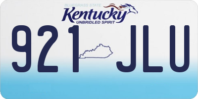 KY license plate 921JLU