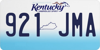 KY license plate 921JMA