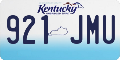 KY license plate 921JMU