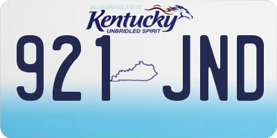 KY license plate 921JND