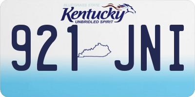 KY license plate 921JNI