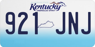 KY license plate 921JNJ