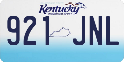 KY license plate 921JNL
