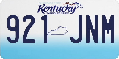 KY license plate 921JNM