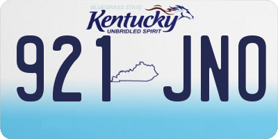 KY license plate 921JNO