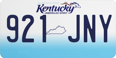 KY license plate 921JNY