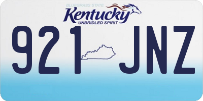 KY license plate 921JNZ