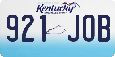 KY license plate 921JOB
