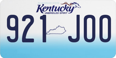 KY license plate 921JOO