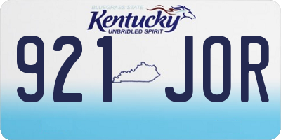 KY license plate 921JOR