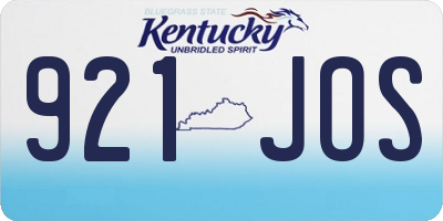 KY license plate 921JOS