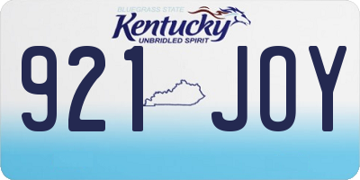 KY license plate 921JOY