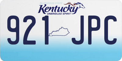 KY license plate 921JPC