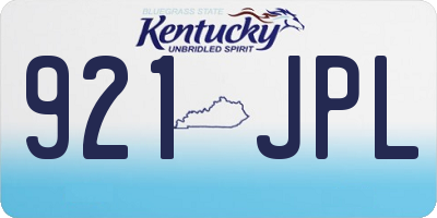 KY license plate 921JPL