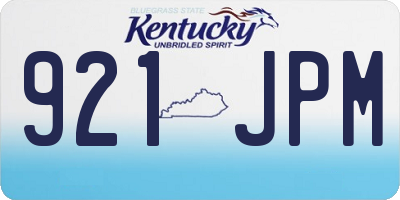 KY license plate 921JPM