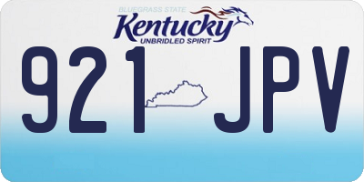 KY license plate 921JPV