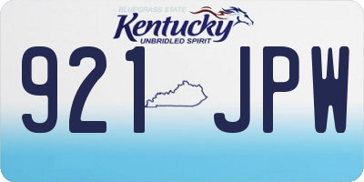 KY license plate 921JPW