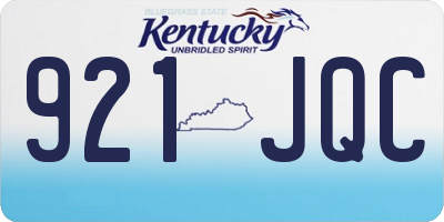 KY license plate 921JQC