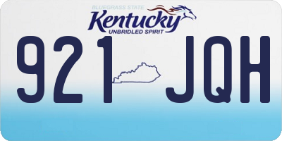 KY license plate 921JQH