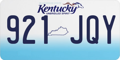 KY license plate 921JQY
