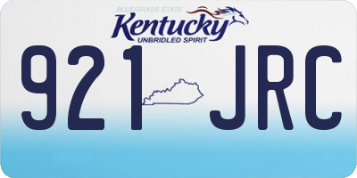 KY license plate 921JRC