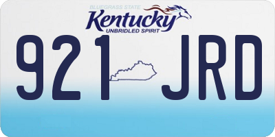 KY license plate 921JRD