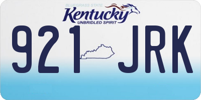 KY license plate 921JRK