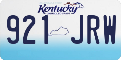 KY license plate 921JRW