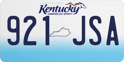 KY license plate 921JSA