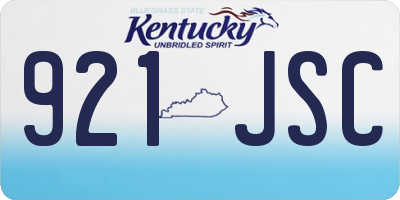 KY license plate 921JSC