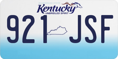 KY license plate 921JSF
