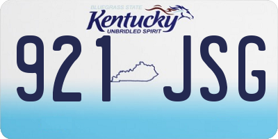 KY license plate 921JSG