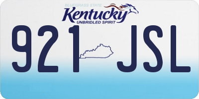 KY license plate 921JSL