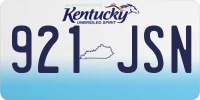 KY license plate 921JSN