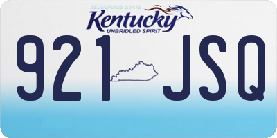 KY license plate 921JSQ