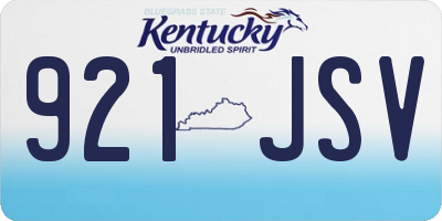 KY license plate 921JSV