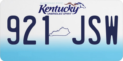 KY license plate 921JSW