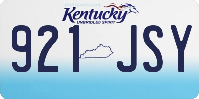 KY license plate 921JSY