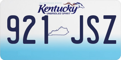 KY license plate 921JSZ