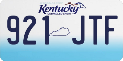 KY license plate 921JTF