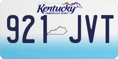 KY license plate 921JVT