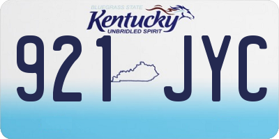 KY license plate 921JYC