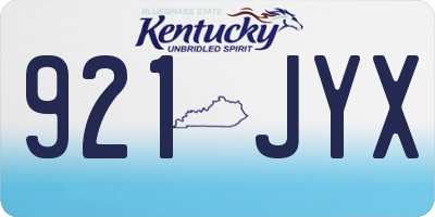 KY license plate 921JYX