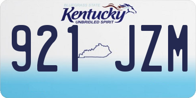KY license plate 921JZM