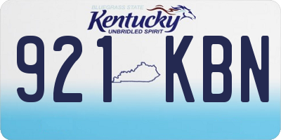 KY license plate 921KBN