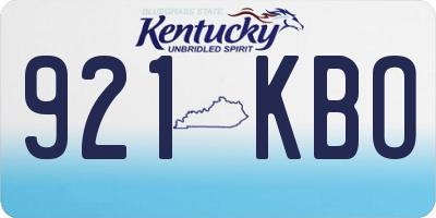 KY license plate 921KBO