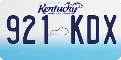 KY license plate 921KDX