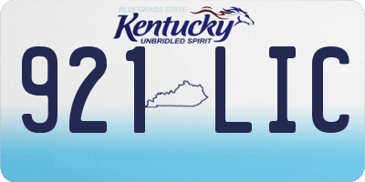 KY license plate 921LIC