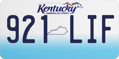 KY license plate 921LIF