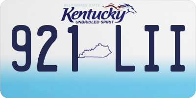 KY license plate 921LII